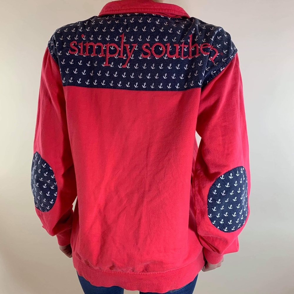 Simply Southern  coral anchor sweatshirt.
